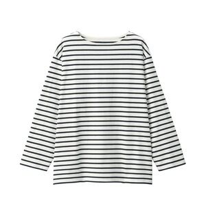 Muji striped boatneck blouse, size XL NWT